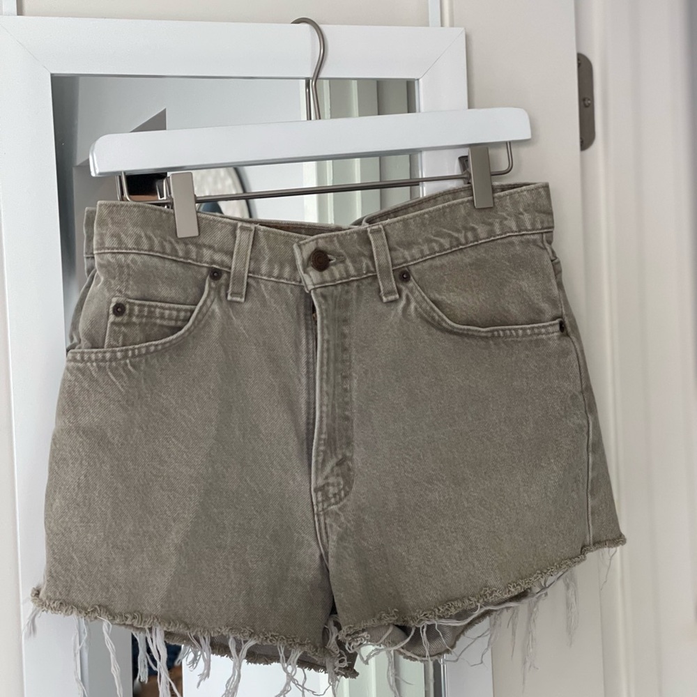 Levi's Olive Green 501 Cut-Off high-waisted shorts
